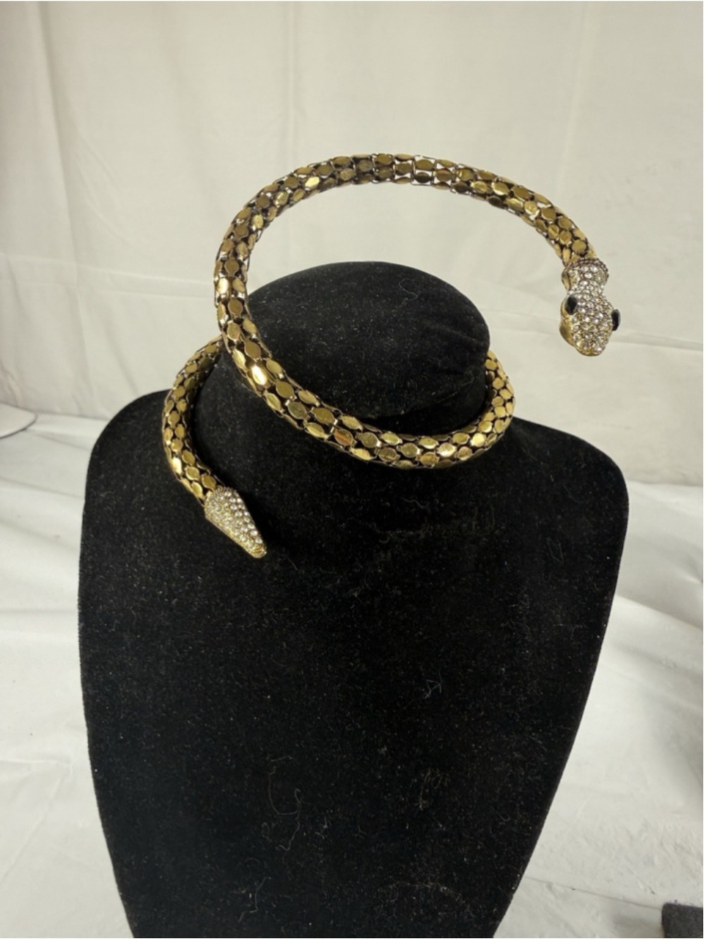 Whiting Davis gold mesh snakeskin wrap coil BRACELET CHOKER NECKLACE - Picture 8 of 8